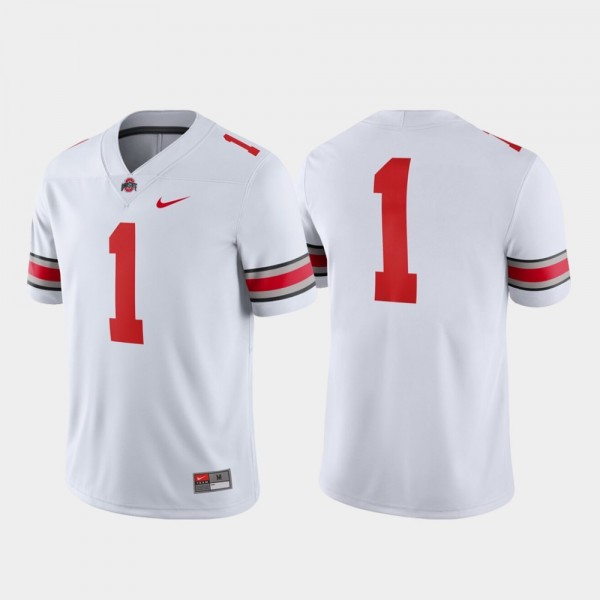 Ohio State Buckeyes Men's #1 White Game College Football Jersey 2404YRMV6